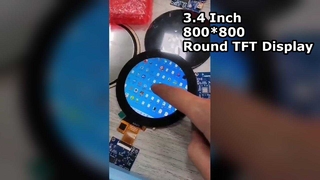 Okrągły wyświetlacz TFT LCD o przekątnej 3,4 cala i rozdzielczości 800*800