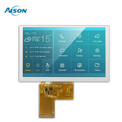 5.0 cali LVDS LCD Module 1000 Cd/M2 Industrial Touch Display 800x480